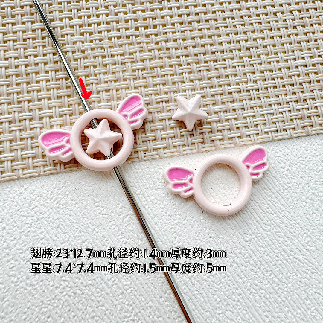 Wand Metal Beads Painted Anime Style Alloy 10pcs 7