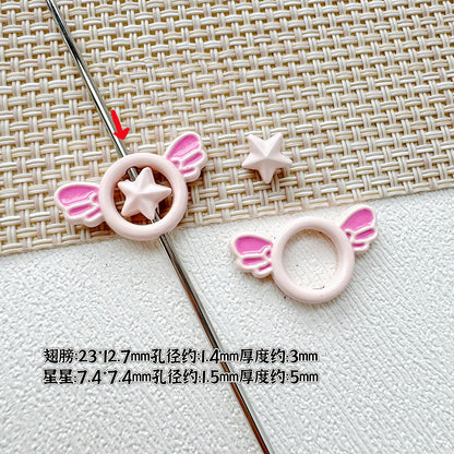 Wand Metal Beads Painted Anime Style Alloy 10pcs 7