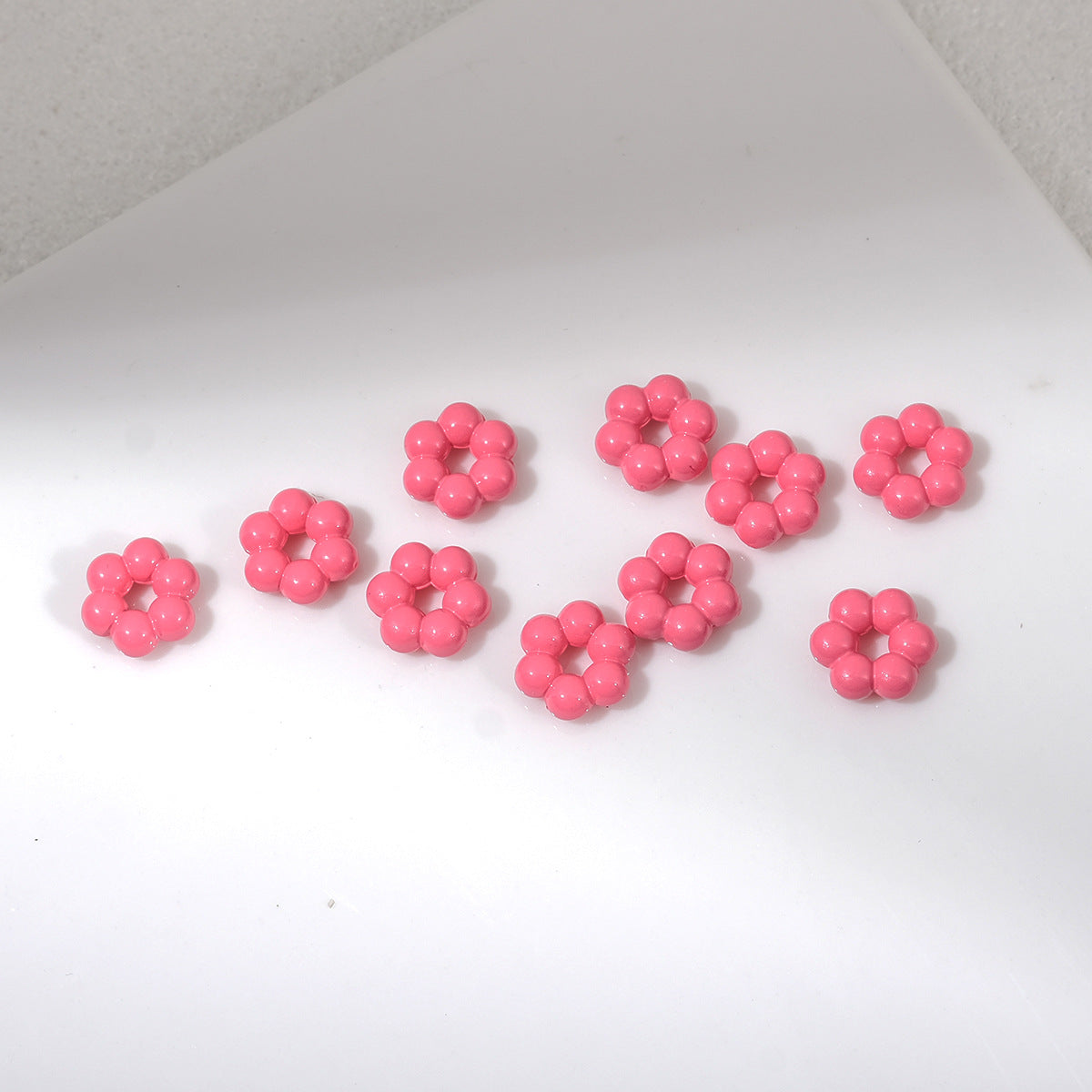Floral Flower Shape 8mm Acrylic Spacer Beads 50pcs 17