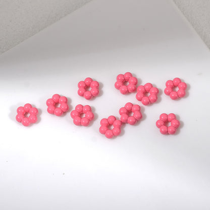 Floral Flower Shape 8mm Acrylic Spacer Beads 50pcs 17