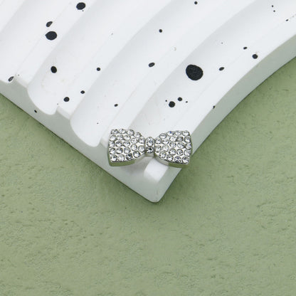 Cute Cartoon Hello Kitty Butterfly Alloy Bead Frames Colored Diamond 10pcs 6