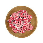 Silicone Focal Beads Valentine Pink Guitar with Hearts and Stars 20pcs 2