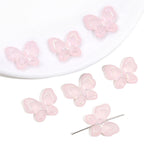 Transparent Frosted Butterfly Acrylic Beads 21x18mm Pastel Colors 20pcs 6