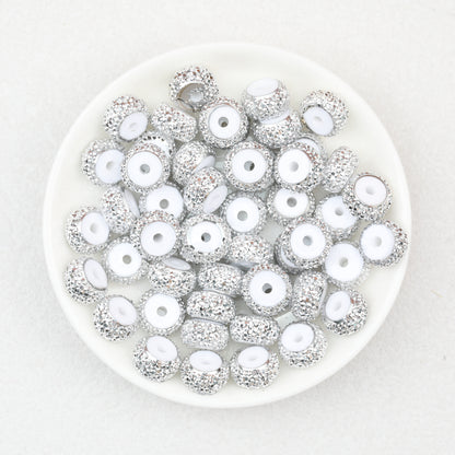 Metallic Sugar Textured Resin Round Spacer Beads 12mm 50pcs 3
