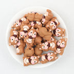  3D Blush Squirrel Silicone Focal Beads 20Pcs 2