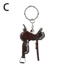Acrylic Saddle Keychain Vintage Western Cowboy Style 7