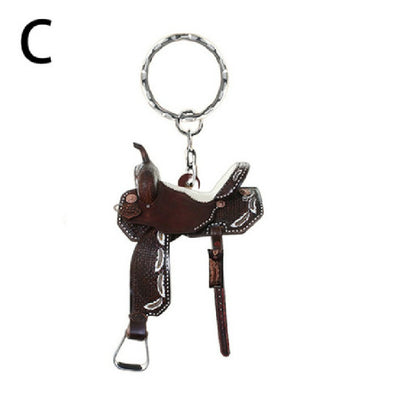 Acrylic Saddle Keychain Vintage Western Cowboy Style 7