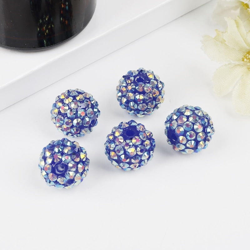 Bubblegum Ball Rhinestone Beads 12mm Multicolor Sparkle 50pcs 15
