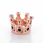 Copper Crown Spacer Beads 10.8x7.2mm Inlaid with Zircon 10pcs 10