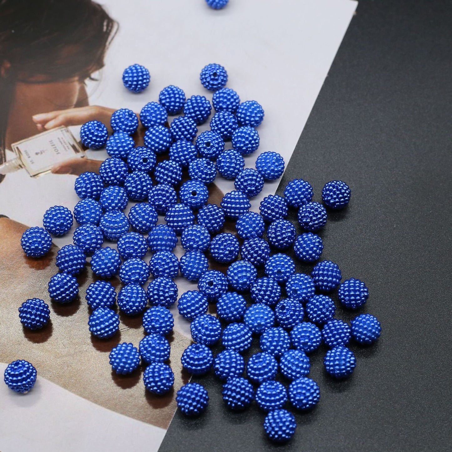 Opaque Bubblegum Beads 20mm Imitation Pearl Waxberry Textured 200pcs 13