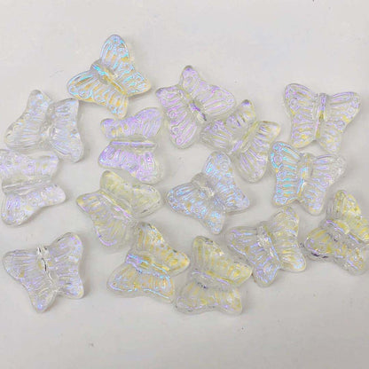 Czech Glass Beads Butterfly 15mm Amethyst Textured Wings 100pcs 8