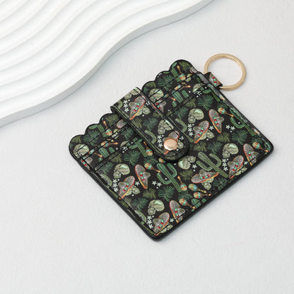 PU Card Holder Keychain Multi Patterned