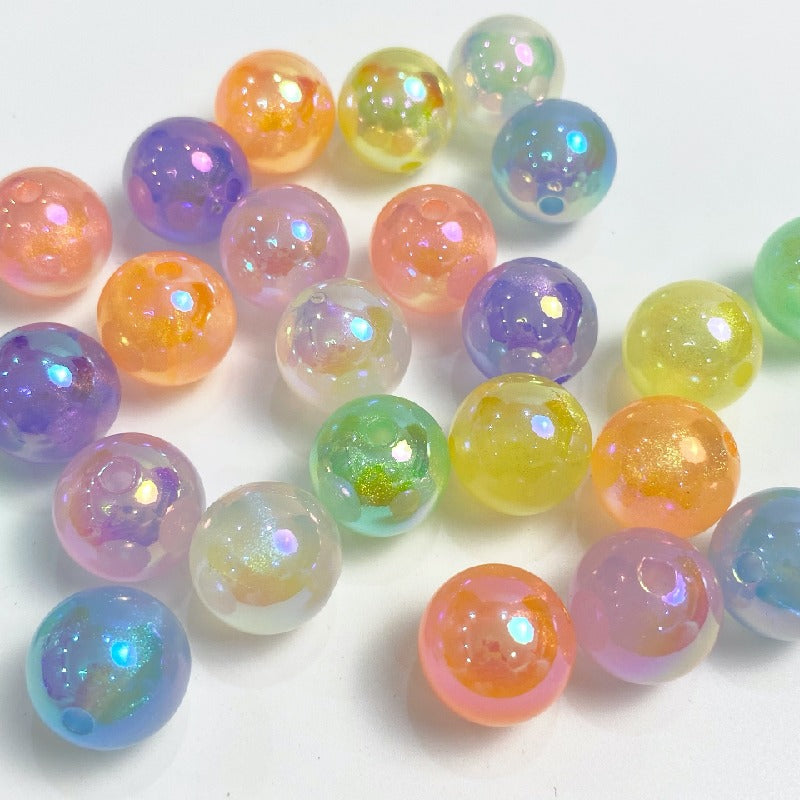 Glow Acrylic Beads 16mm Light In The Dark Pastel Colors 50pcs