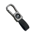Men's Leather Keychain with Polished Metal Clip and Carabiner Hook 6