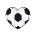 3D Football Theme Silicone Focal Beads Wholesale, Heart Trophy Jersey Bow White Gnome