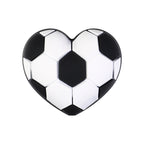 3D Football Theme Silicone Focal Beads Wholesale, Heart Trophy Jersey Bow White Gnome