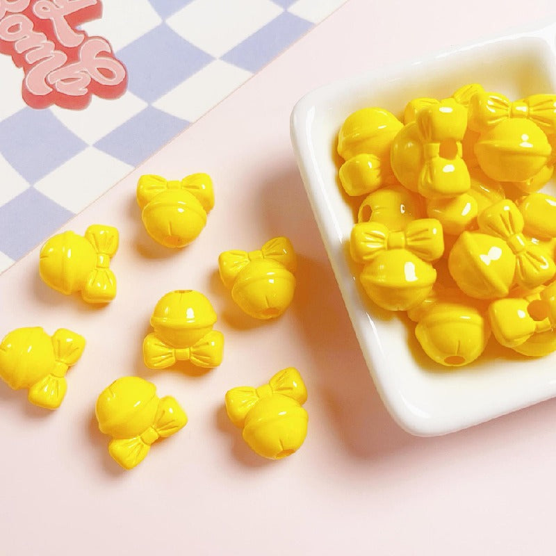 Bow Knot Bell Acrylic Beads 17mm Glossy Vibrant Colors 10pcs 2