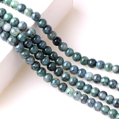 Crackle Round Glass Beads 8mm Multicolor Textured Finish 100pcs 9