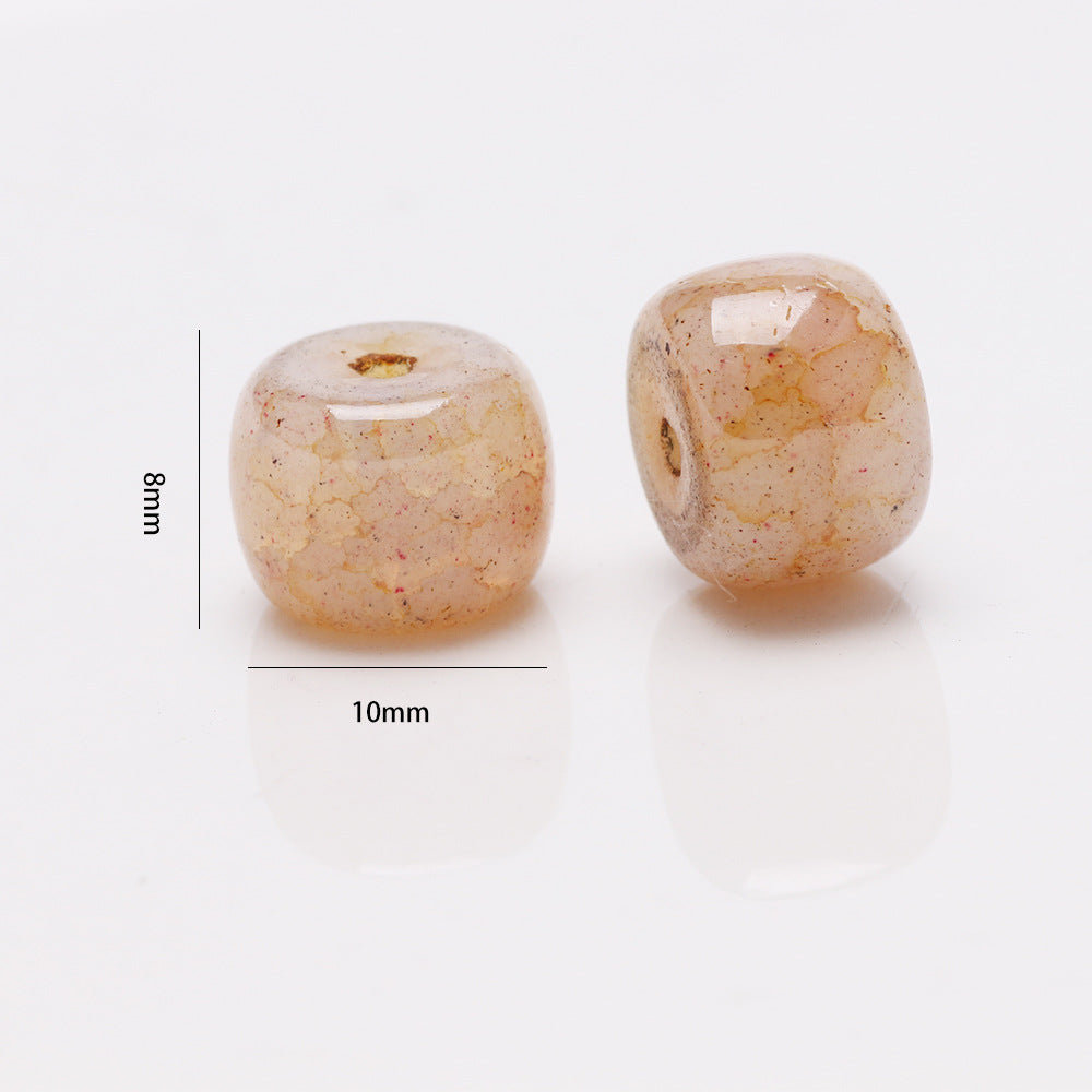 Crackle Round Glass Beads 8mm Multicolor Textured Finish 100pcs 5