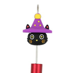 Silicone 3D Focal Beads Halloween Black Imp Witch Hat Stars 20pcs 2