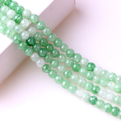 Crackle Round Glass Beads 8mm Multicolor Textured Finish 100pcs 7