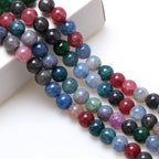 Crackle Round Glass Beads 8mm Multicolor Textured Finish 100pcs 16
