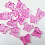 Czech Glass Beads Butterfly 15mm Amethyst Textured Wings 100pcs 6