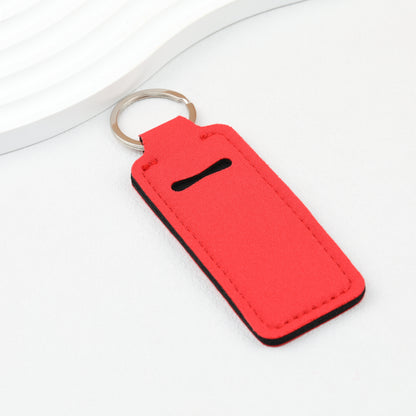 Neoprene Sublimation Lip Balm Chapstick Holder Keychain Solid Color