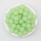 15mm Glitter Silicone Round Beads with 2.5mm Hole 50pcs - Glitter Green