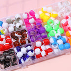 Large Hole Acrylic Beads 12mm Two-Tone Mixed Colors 60pcs 3