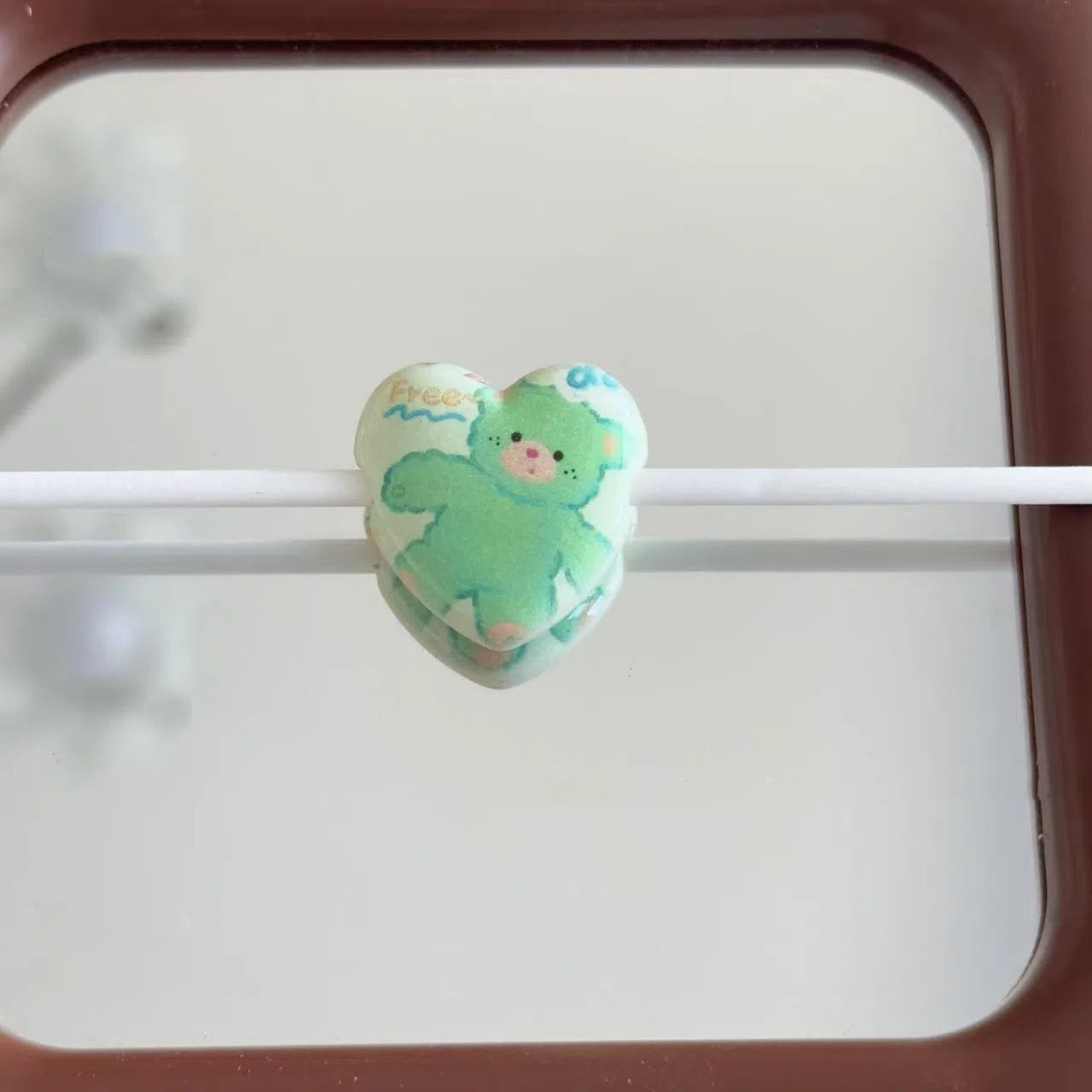 Cartoon Zoo Series Heart Acrylic Beads 25mm Pastel Colors 10pcs 7
