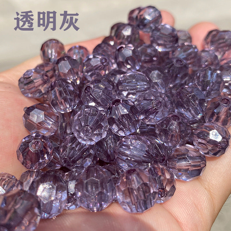 Transparent Faceted Acrylic Beads 10mm Crystal Texture 990pcs 23