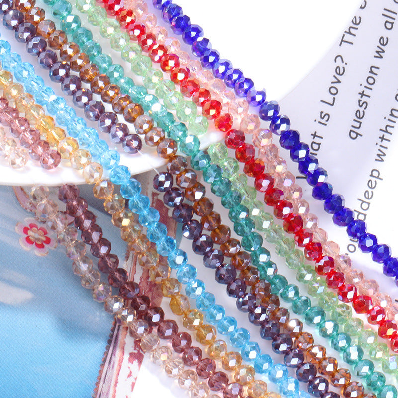 Electroplated Flat Glass Beads 8mm Colorful Mixed 10 Strands