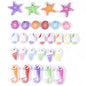 Painted Marine Biological Acrylic Beads 15mm Colorful Mixed 100pcs 6