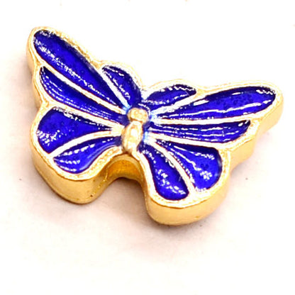 Butterfly Metal Beads 16mm Double Color Cloisonne Enamel 20pcs 8