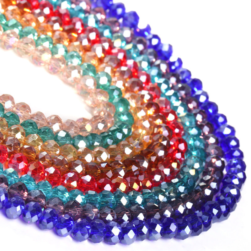 Electroplated Flat Glass Beads 8mm Colorful Mixed 10 Strands 2