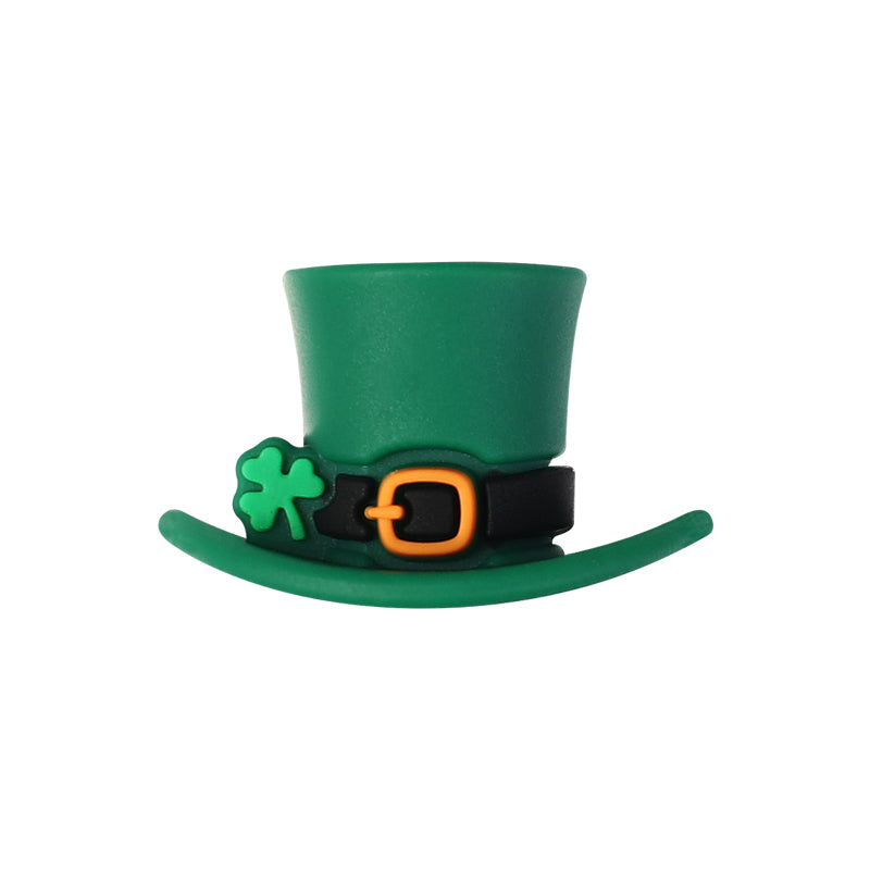 Silicone 3D Focal Beads St Patricks Day Lucky Hat With Clover Detail 20pcs 13
