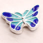 Butterfly Metal Beads 16mm Double Color Cloisonne Enamel 20pcs 6