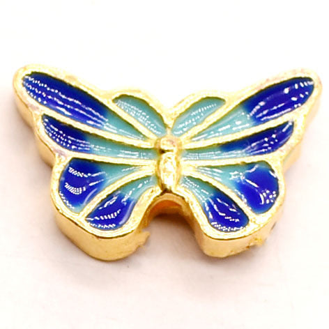 Butterfly Metal Beads 16mm Double Color Cloisonne Enamel 20pcs 7