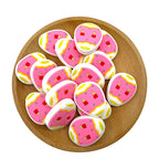 Silicone Focal Beads Easter Egg Pink Tulip Scalloped Edges 20pcs 2