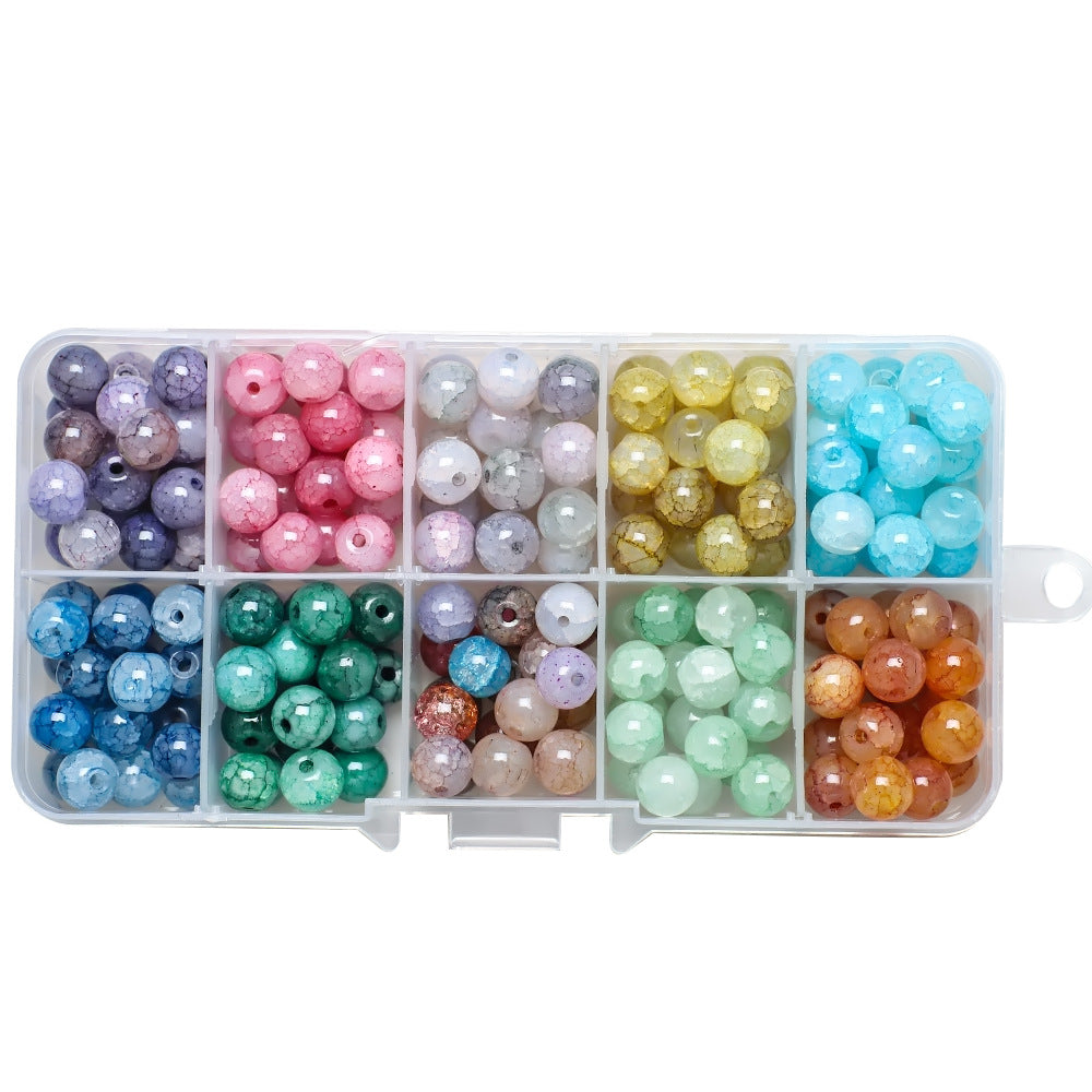 Crackle Round Glass Beads 8mm Imitation Jade Mixed Colors 200pcs 4