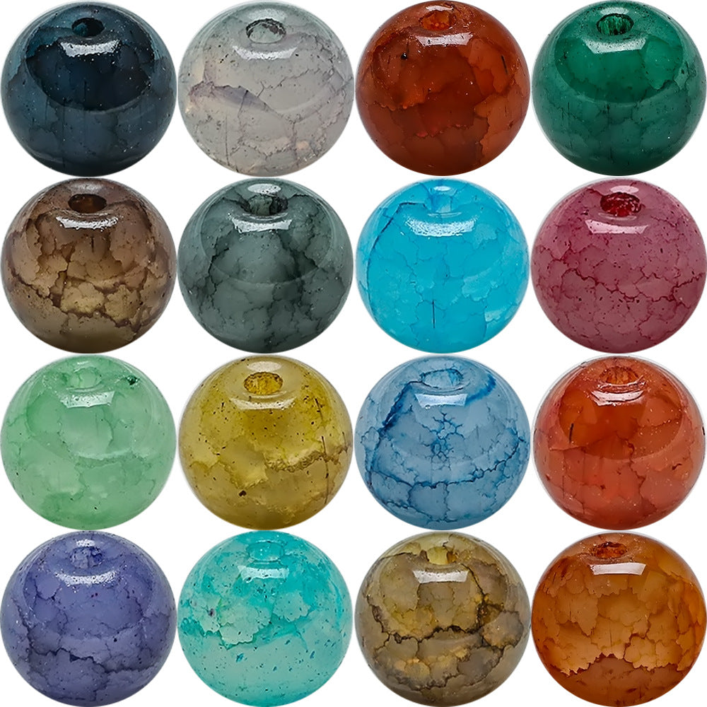 Crackle Round Glass Beads 8mm Imitation Jade Mixed Colors 200pcs 5