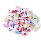 Painted Marine Biological Acrylic Beads 15mm Colorful Mixed 100pcs 5