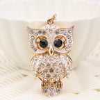 Metal Diamond Owl Keychain Alloy Shimmering Animal Charm Colorful 2