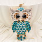 Metal Diamond Owl Keychain Alloy Shimmering Animal Charm Colorful 6
