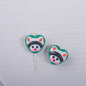 Hand Drawn Heart Rabbit Acrylic Beads 19x17.5mm Colorful 5pcs 5