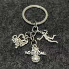 Alloy Horn Volleyball Player Keychain Metal Sports Charm 13