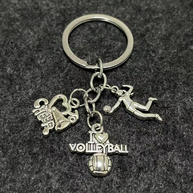 Alloy Horn Volleyball Player Keychain Metal Sports Charm 13