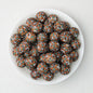 Cow Skull Pattern 15mm Silicone Round Beads Printed Design 50pcs - Brown