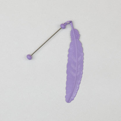 Beadable Feather Bookmarks Metal Colorful Detailed 13g